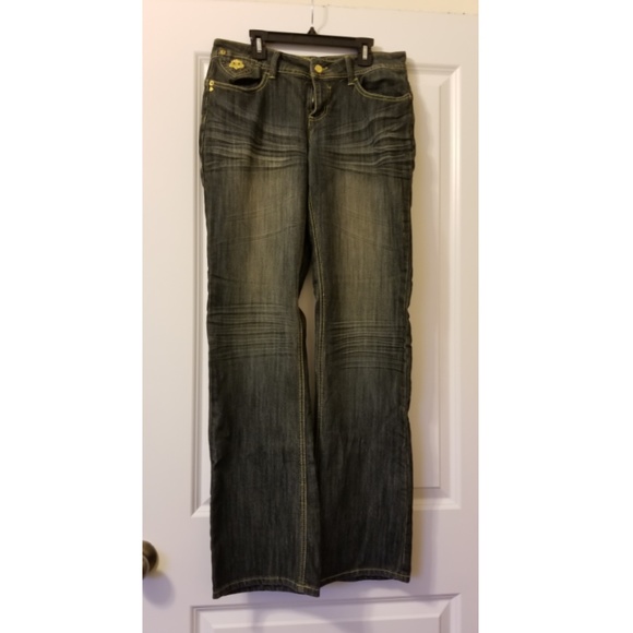 House of Dereon Jeans with Gold Outline Size 9/10 - Picture 1 of 4